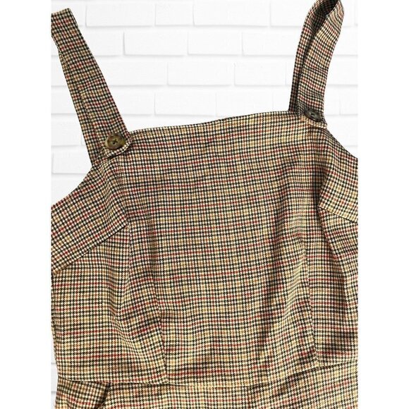 Gypsies & Moondust Women's S Overall Jumpsuit Checkered Plaid Square Neck - Picture 10 of 10